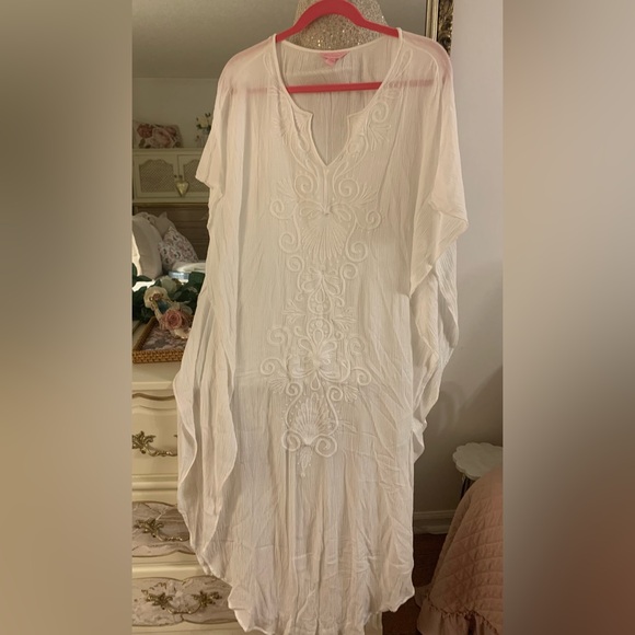 Lilly Pulitzer resort white long cover-up caftan xxs/xs